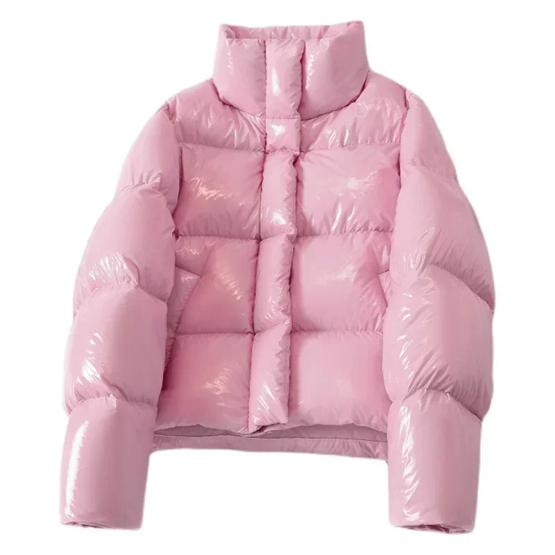 

2024 Fashion Women's Shiny Thicker Warm Goose Down Coat Female Winter Bread Style Warm Glossy Down Parkas Waterproof Coats wy577