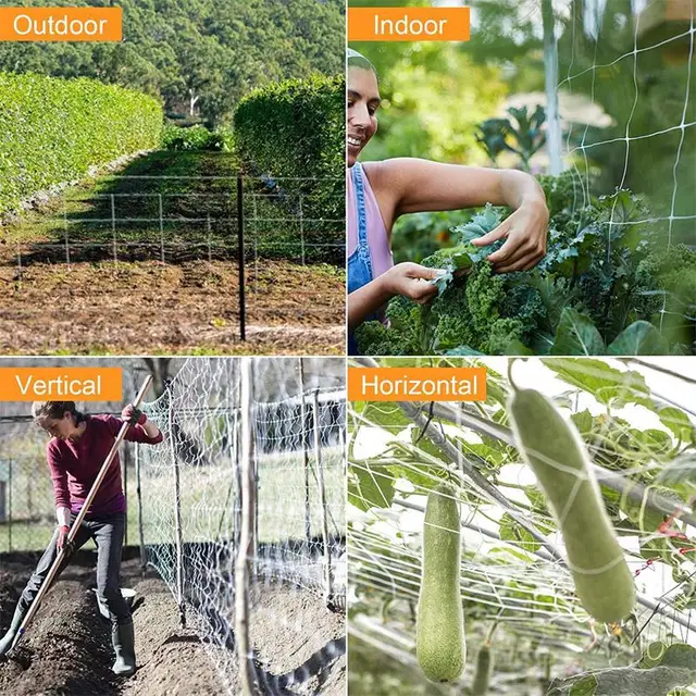 1Pcs Multi Use Plant Trellis Netting Heavy-Duty Polyester Plant Support Vine Climbing Hydroponics Garden Net Accessories 4