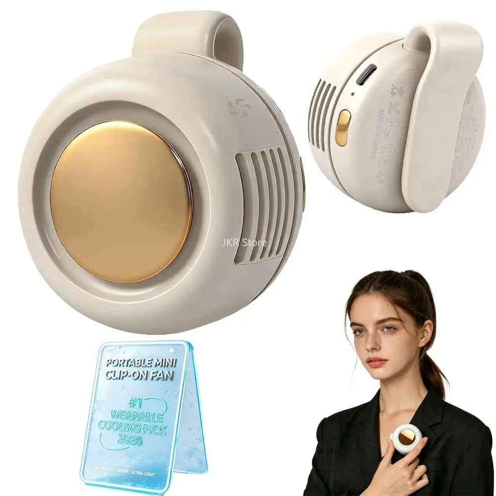 Portabl Clip On Mini Bladlss Silnt Elctric Waist Shirt Fan 3 Spd Adjustabl For Outdoor Camping Travl Cooling_voghion.com