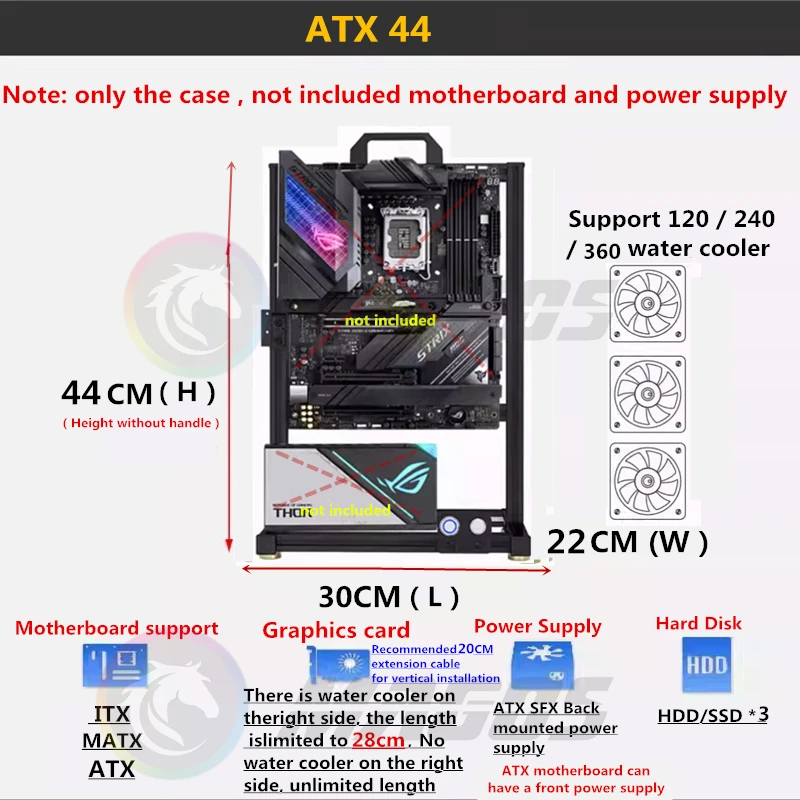 Rack, Alumínio, Criativos, DIY, Desktop, Jogos, Chassis, Refrigeração a Água