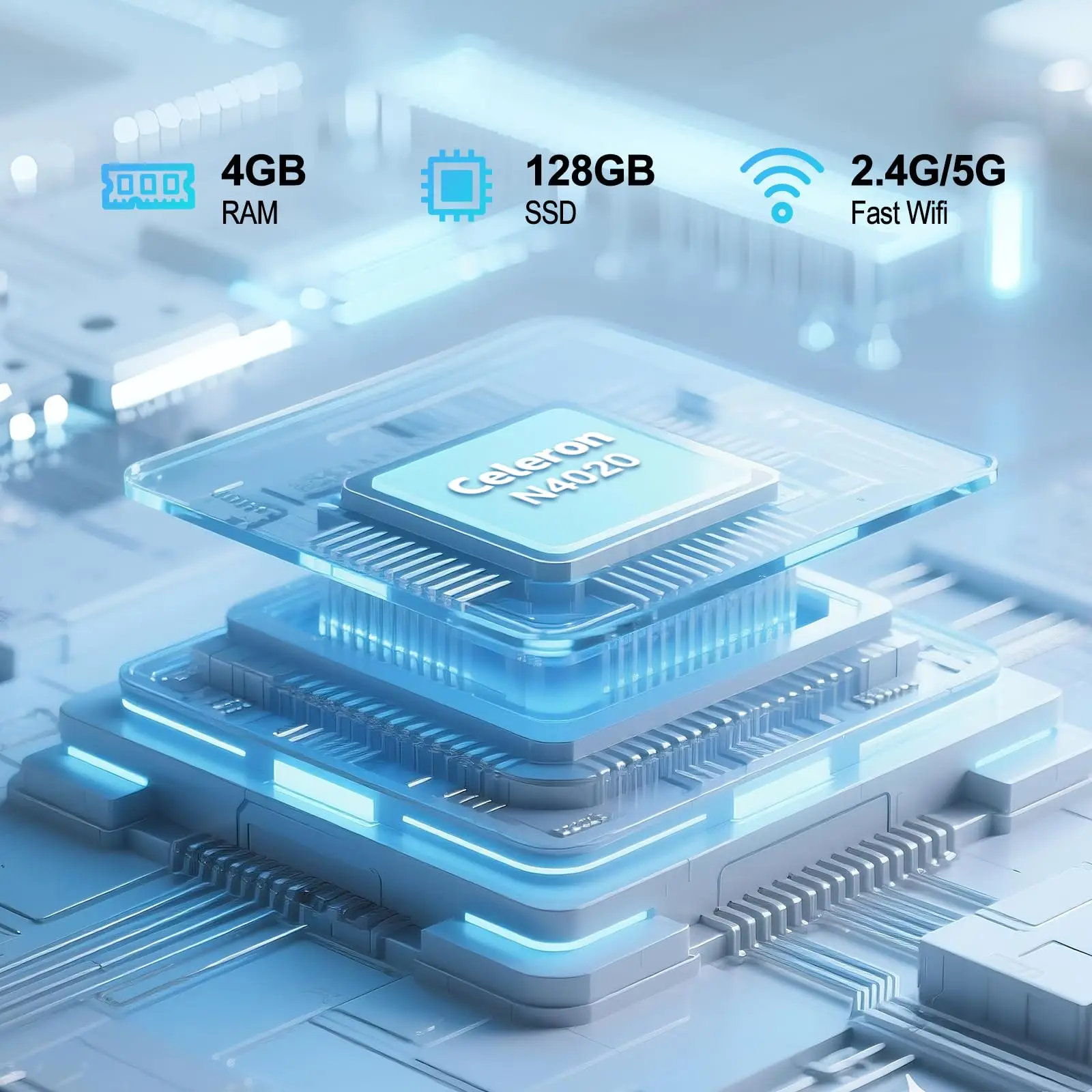 Slim and Lightweight 11.6 Inch Laptop with Windows 11 Pro and HD Display - Image 4