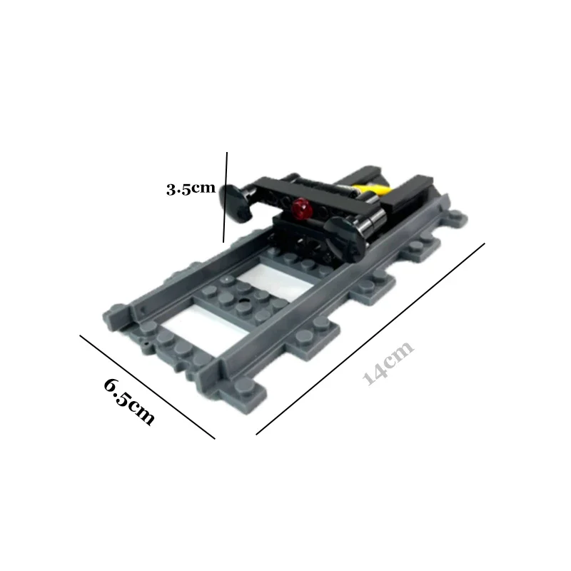 City Train Railway Building Blocks Set - Tracks, Station, and Buffer Stop Bricks Collection