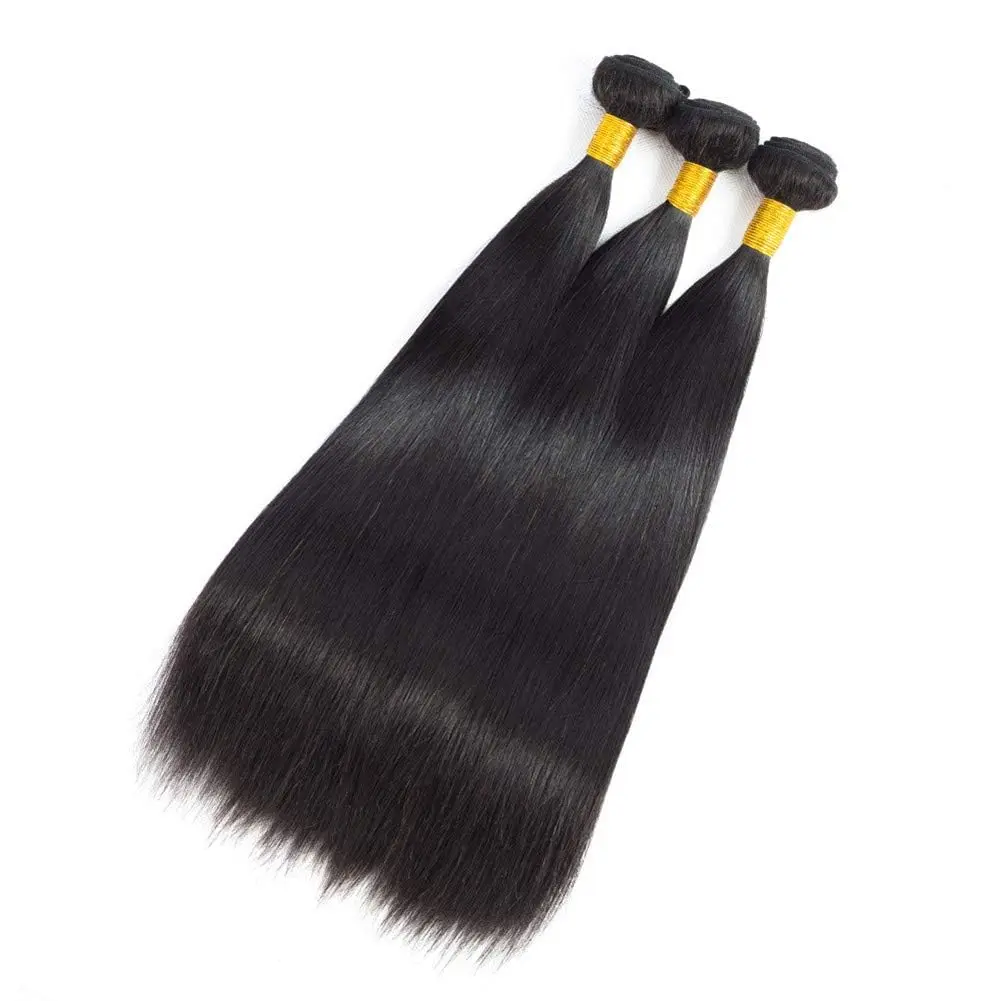 Straight Human Hair Bundles 20 22 Inches 100% Virgin Human Hair Bundles Hair Extensions Weave Hair Human Bundles Natural Black