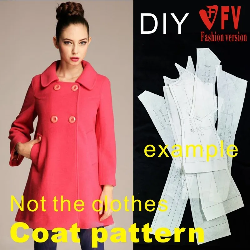 Clothing DIY Overcoat Sewing Pattern Coat Sewing Template Cutting drawing BFY-15