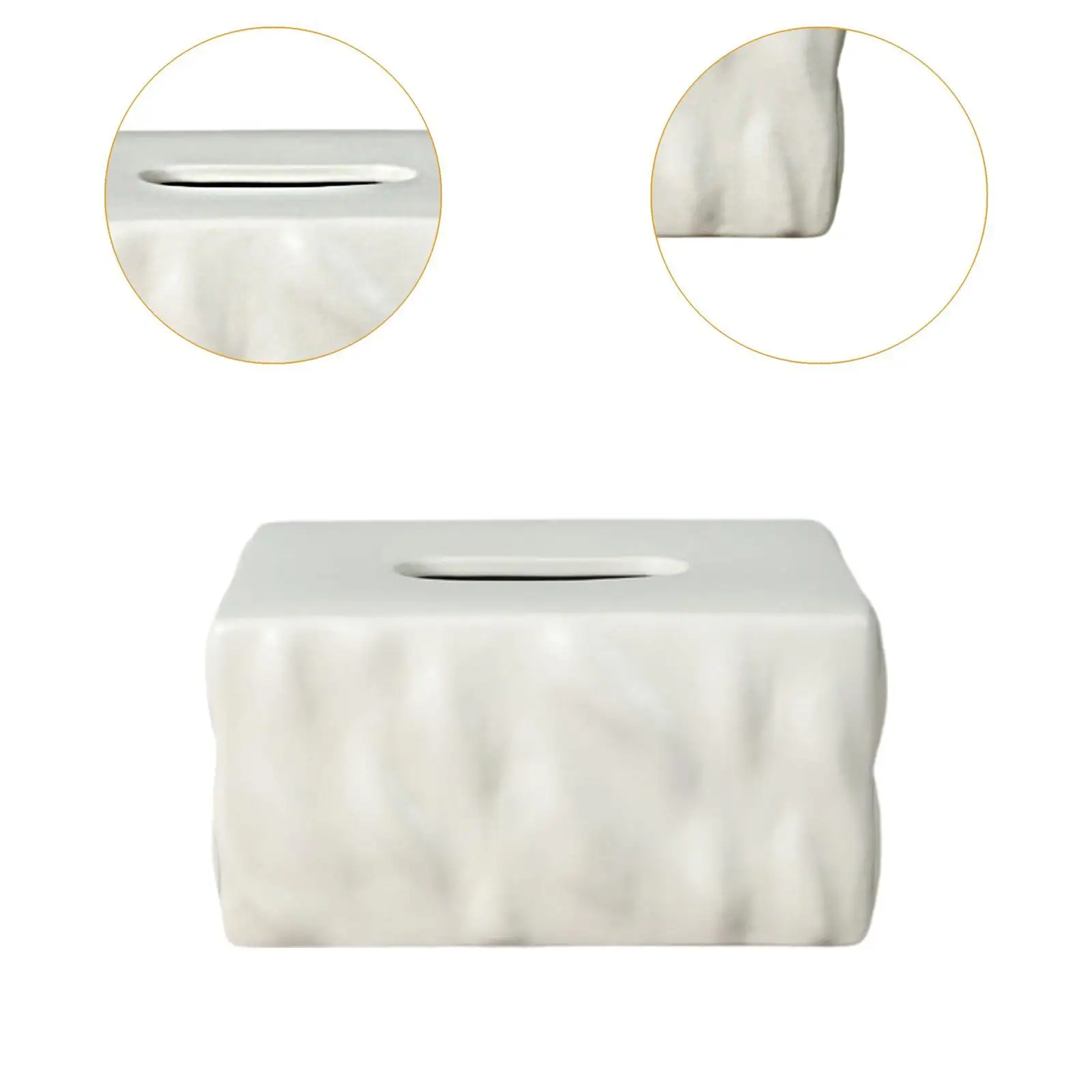 Rectangular Napkin Storage Box Napkin Organizer Cover Ceramic Tissue Box for Desk Office Bedroom Car Restaurant 5