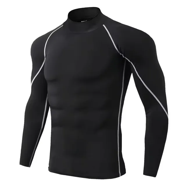 Men Compression Long Sleeve T Shirt Sportswear Male Skinny Tshirt Elastic Track Tracksuit Clothing Gyms Fitness T-shirt For Men 2