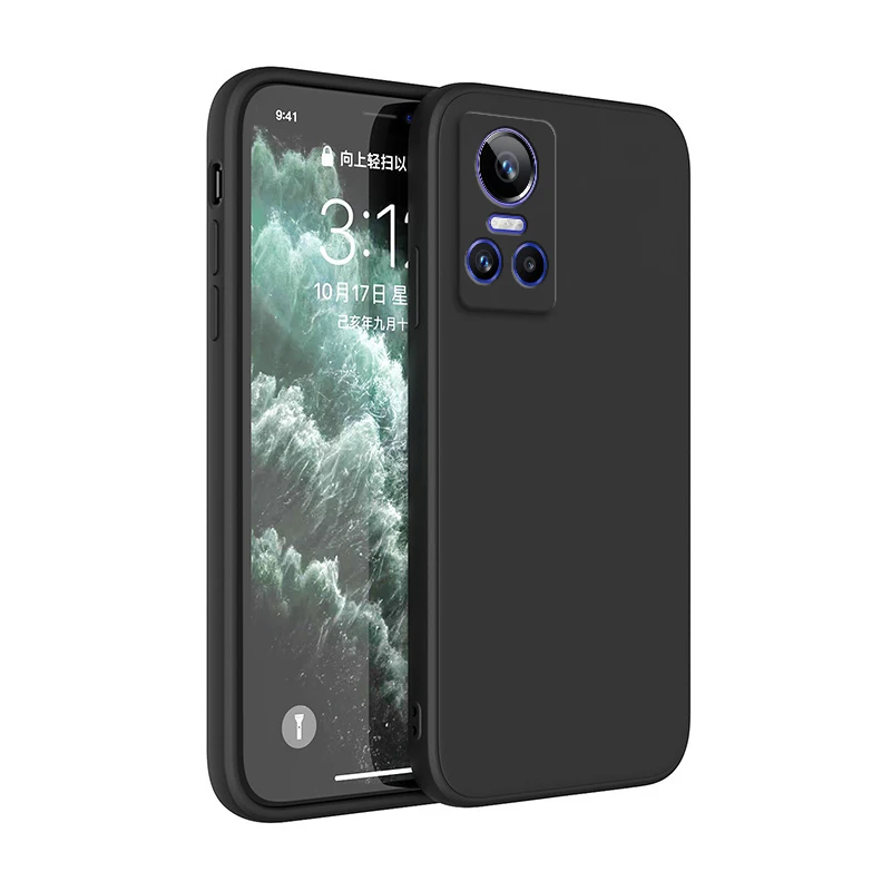 Premium Liquid Silicone Shockproof Case - Luxury Classic Square Design for OPPO Realme GT Series