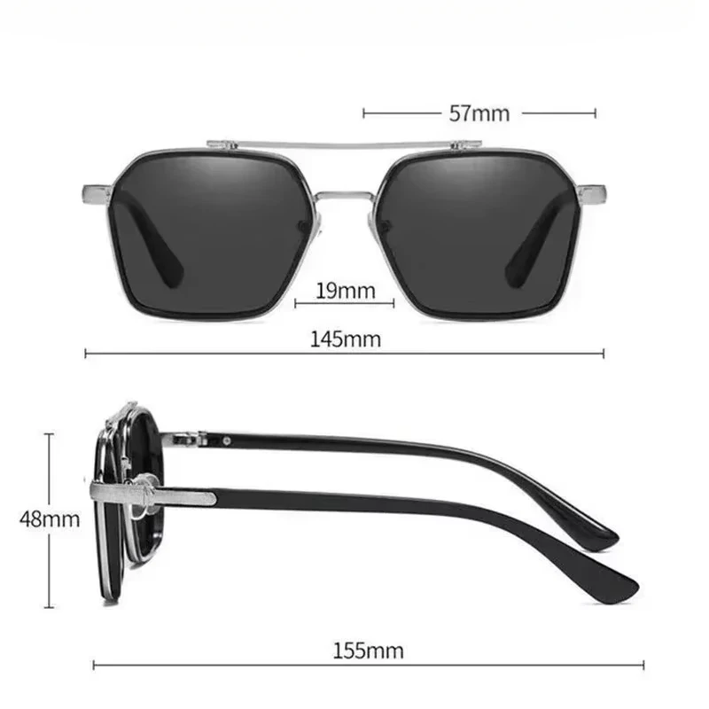 Polarized Sunglasses Vintage Sunglasses Cyberpunk Sunglasses New Retro Steampunk Sunglasses Men Polarized Brand Designer Driver Safety Goggle Outdoor Eyewear Man Shades UV Protection