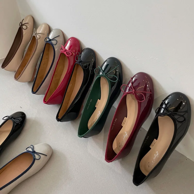 Shallow Female Soft Round Toe Ladies Flats With Shoes Slides Footwear Fashion Butterfly-Knot Women Ballet Flats Dance Shoes 2