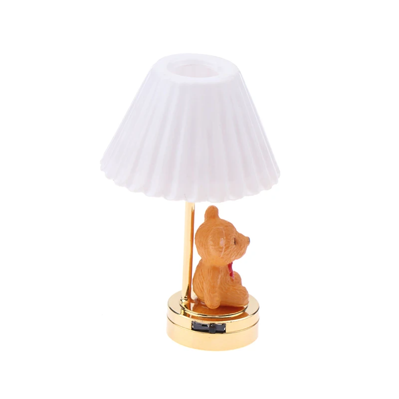 1:12 Puppenhaus Miniatur LED Licht niedlichen Bären Tisch lampe Home Beleuchtung Modell Möbel Dekor Spielzeug Puppenhaus Zubehör – Detail 9