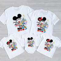 Funny My First Disney Trip 2025 Family Matching Outfits Father Mother Kids Matching Tshirt Vacation Look 1
