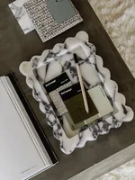 Light Luxury Style Natural Marble Art  Storage Tray Creative Home Living Room Tabletop Decoration SauCer Jewelry Storage Dish 1