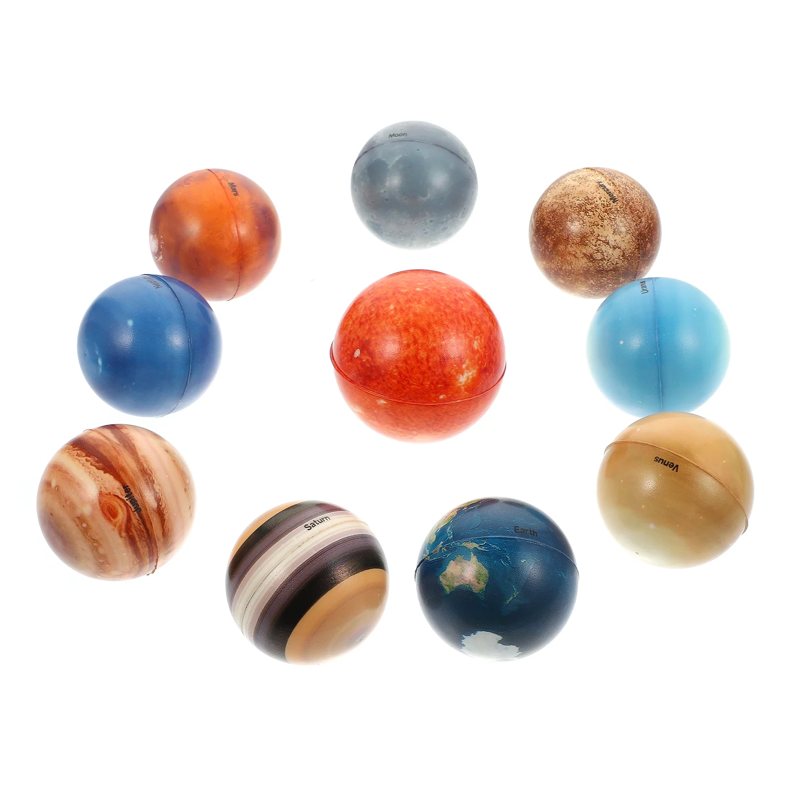 

10pcs Planets Decompression Balls Squeeze Vent Toy Relief Anti-stress Ball Toy