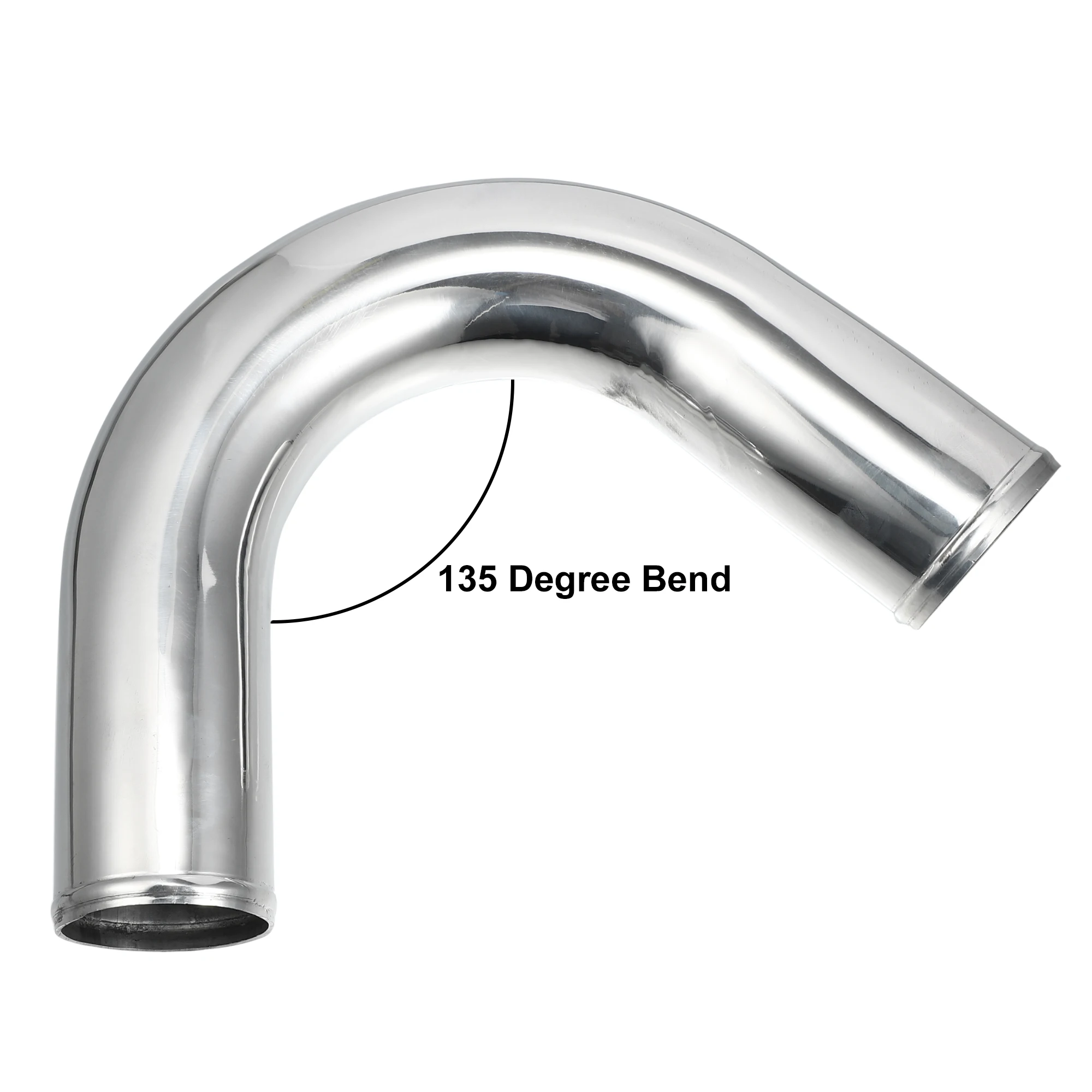 UXCELL OD 51mm 57mm 63mm 70mm Length 500-550mm Aluminum Alloy Intercooler Pipe 90 105 135 Degree Bend Elbow Air Intake Tube