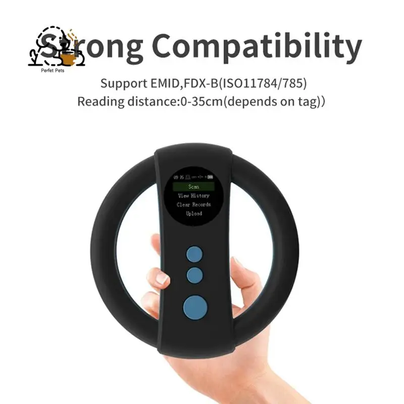 Animal Tag Reader 134.2Khz/125Khz Animal Chip Scanner 500 Records Memory Pet Information Reader