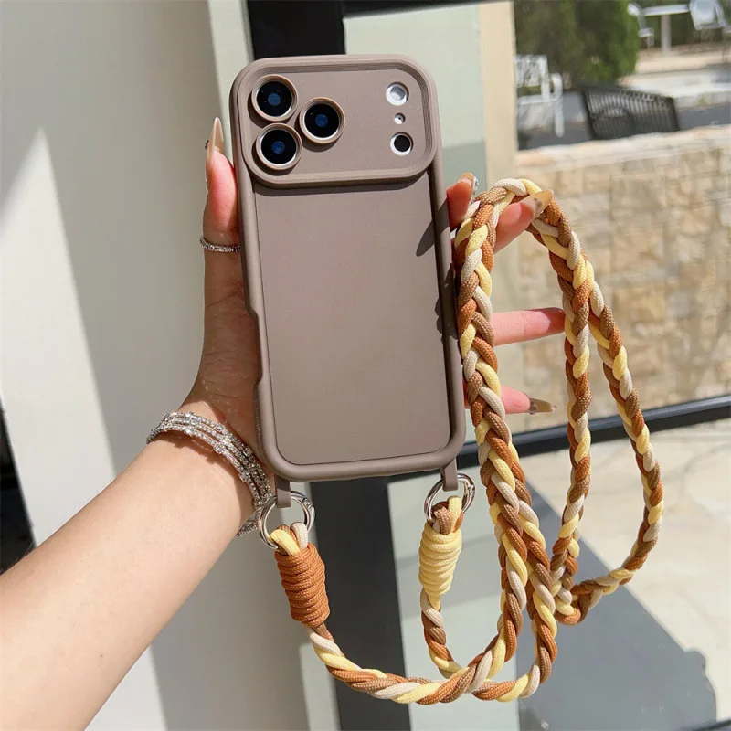Crossbody Lanyard Phone Case with TPU Soft Silicone Cover and Cord Rope Necklace Strap