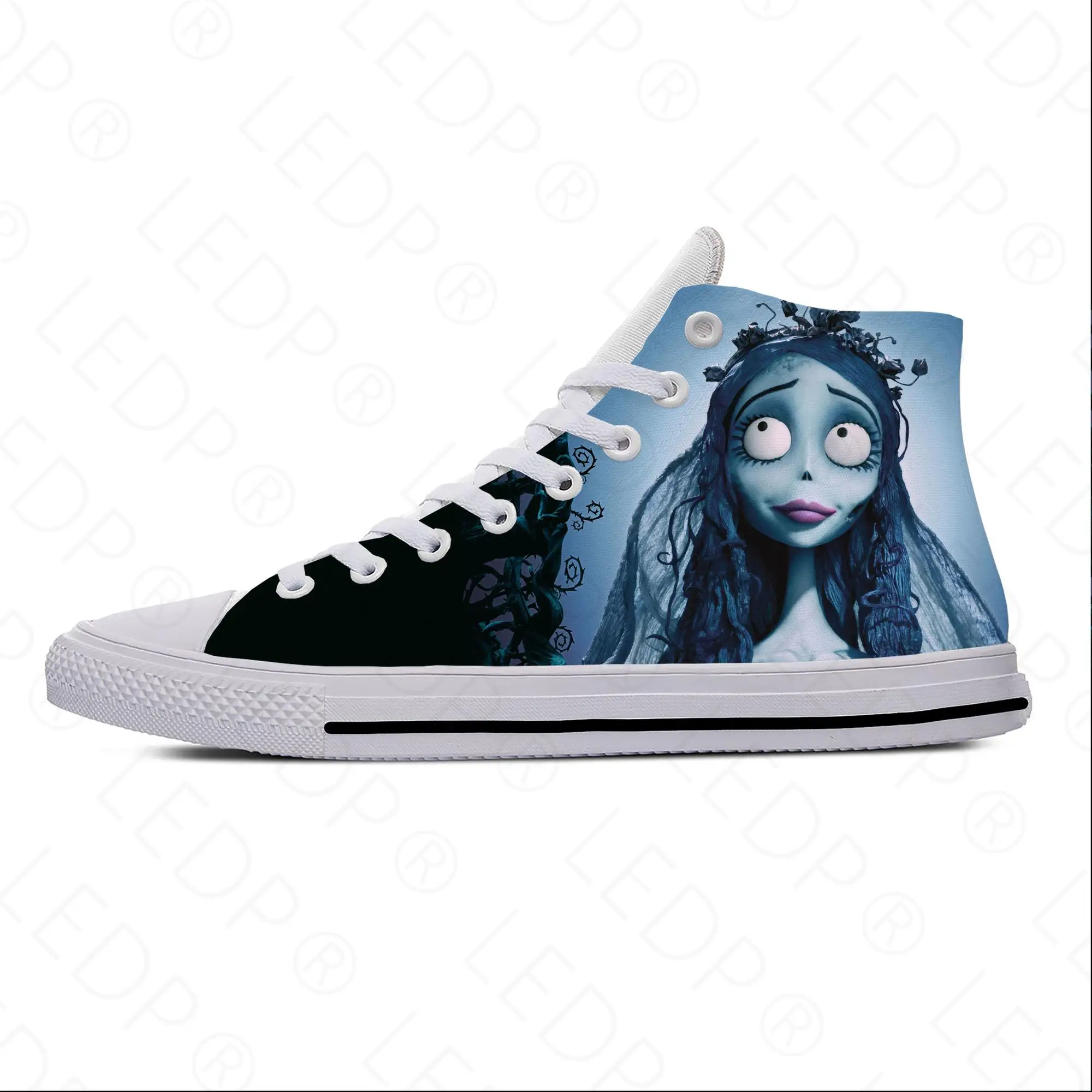 

Anime Manga Cartoon Corpse Bride Funny Fashion Casual Cloth Shoes High Top Lightweight Breathable 3D Print Men Women Sneakers