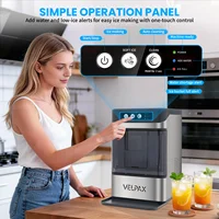 Machine à glaçons de comptoir, production rapide de 17 kg/24h, glaçons prêts en 6-10 min avec fonction autonettoyante, faible bruit de 35 dB pour la maison et le bar 4