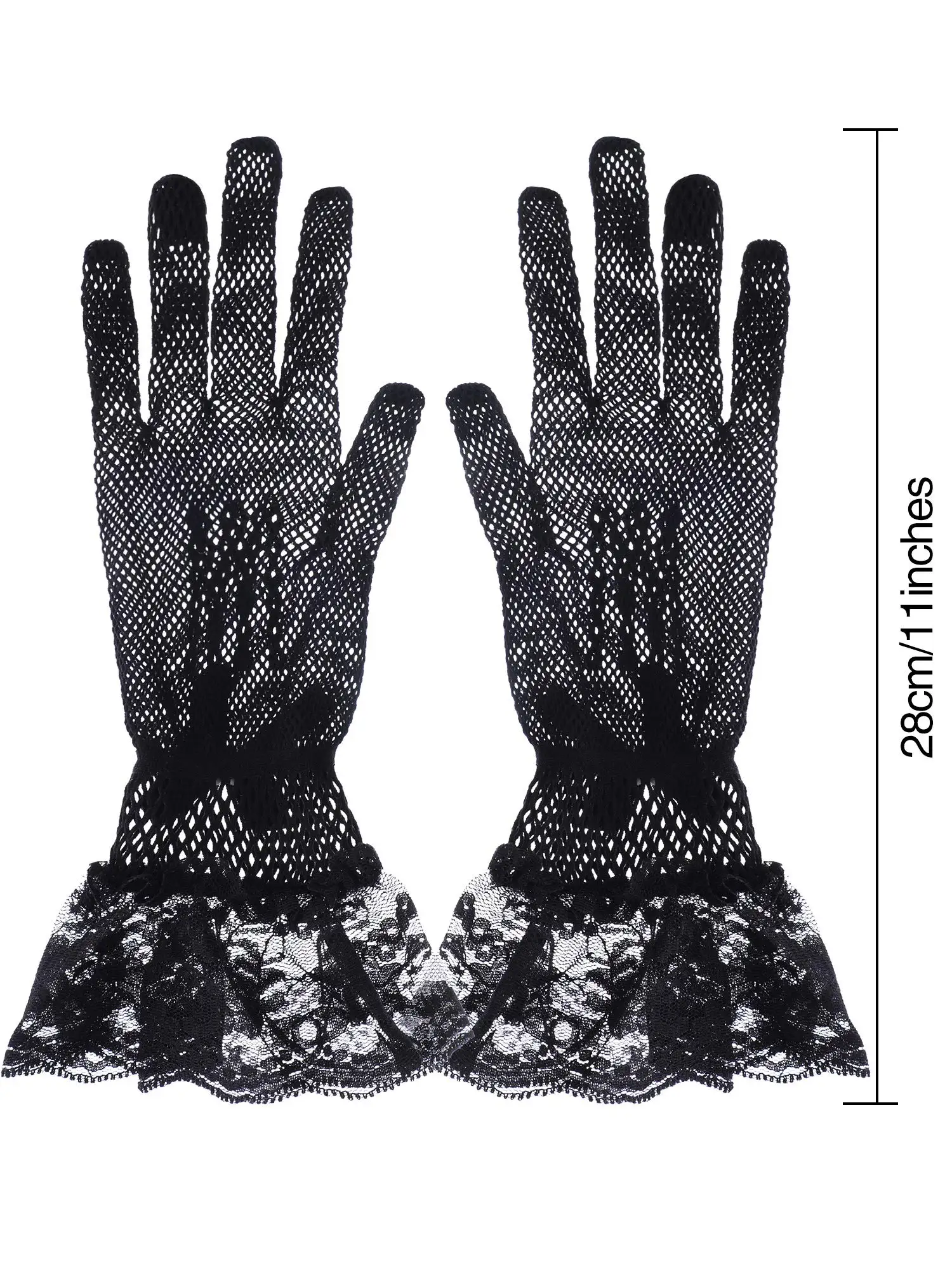 Lace Gloves Ladies Lace Gloves Elegant Short Lace Gloves Tea Party For Women Wedding Dinner 50's Parties