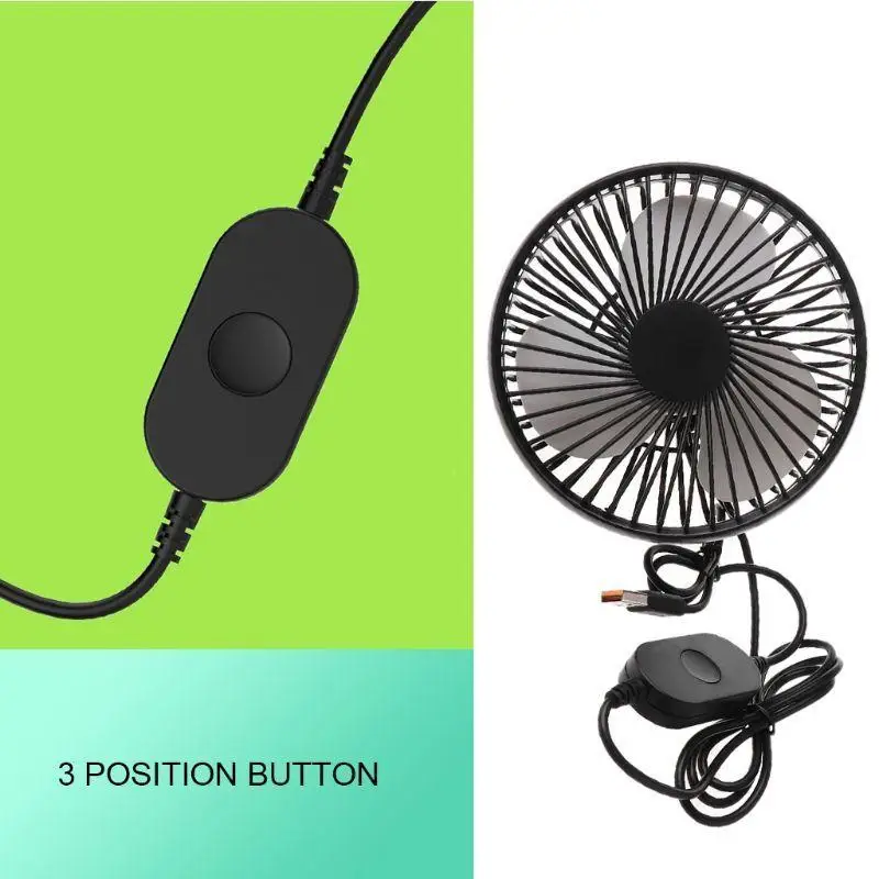 652F 팬 자동차 배기구 USB 선풍기 ON OFF 스위치 미니 팬 쿨러 360°