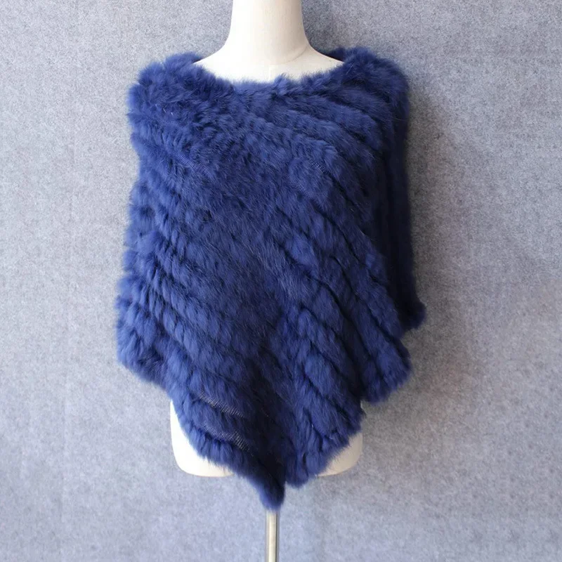 

Woven Cape Round Neck Coat Multi Color Scarf Leather Woven Rabbit Hair Triangle Shawl Neck