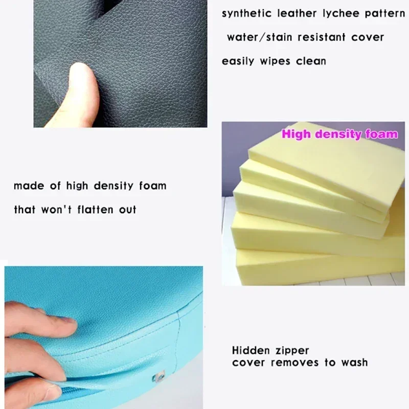 New Synthetic Leather Round Cushion Sofa Chair Stool Seat Foam Cushion Chair Pads Office Vehicles Home Waterproof 6
