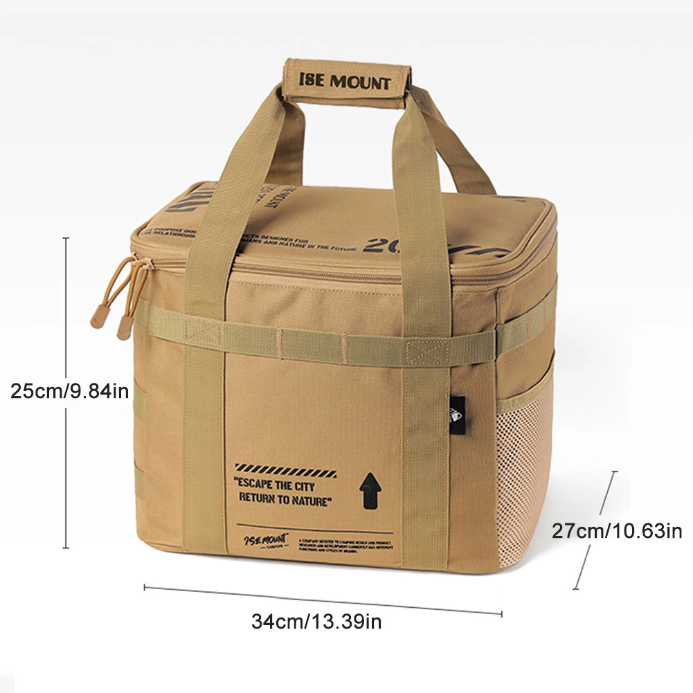 20 L Cookware Storage Bag with Handle Gas Tank Tableware Box Large Capacity Removable Dividers for Beach Picnic Road Trip Travel