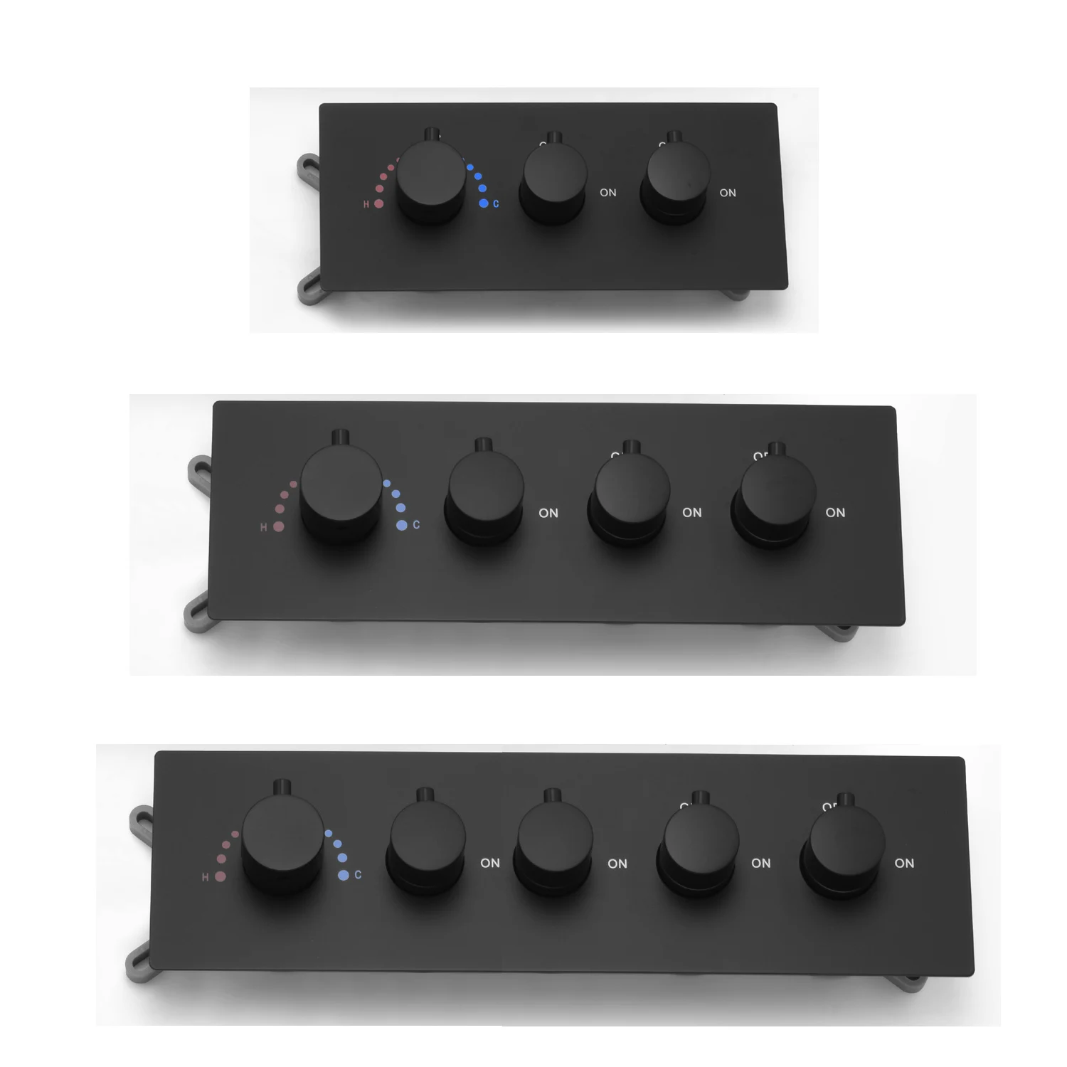 2024 Bathroom Accessories Black Shower Mixer Valve Brass Thermostatic Faucets Switch 2/3/4 Functions Concealed Controller