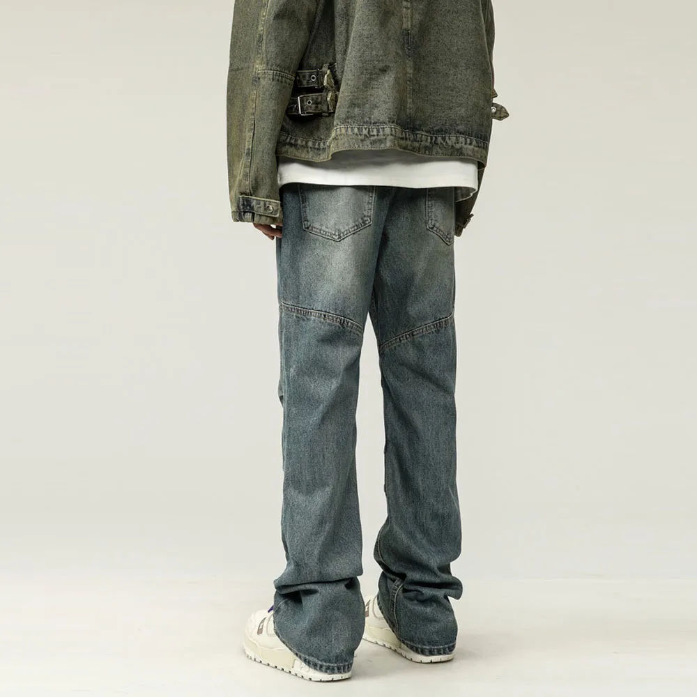 Men's Y2K Vintage 95% Cotton Techwear Wide Leg Jogger Denim Pants Trousers Baggy Jeans For Men Streetwear Korean Style luxury