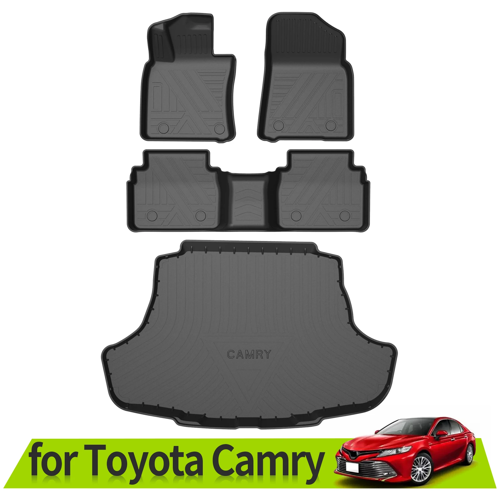 

Автомобильные коврики для Toyota Camry 2018-2023, коврики для багажника, водонепроницаемые противоскользящие аксессуары, 3D ТПЭ, левосторонние