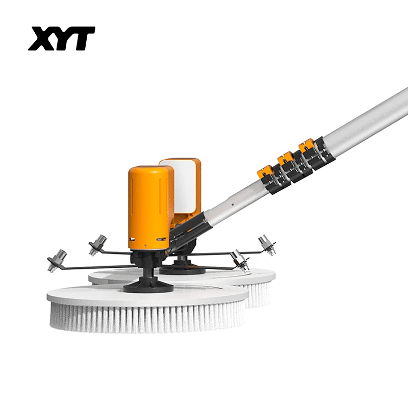 XYT solar panel cleaning double-headed electric brush PV equipment photovoltaic clean  machine tool kit complete system 2