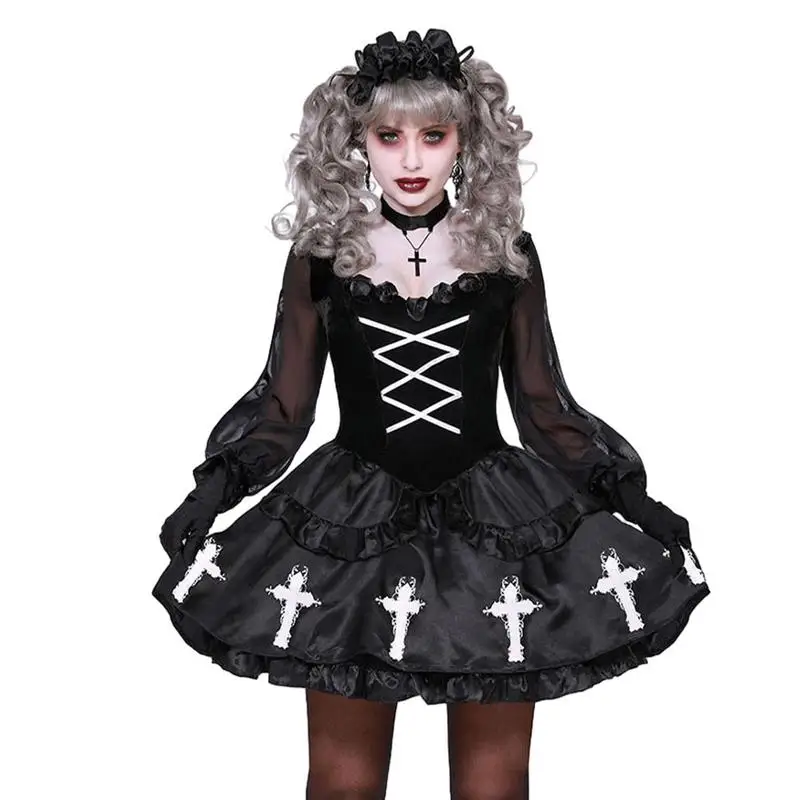 

Nun Costume Vampire Costume Halloween Scary Movie Adult Nun Costume Horror Nun Cosplay Costumes Halloween Dress Up Party Props