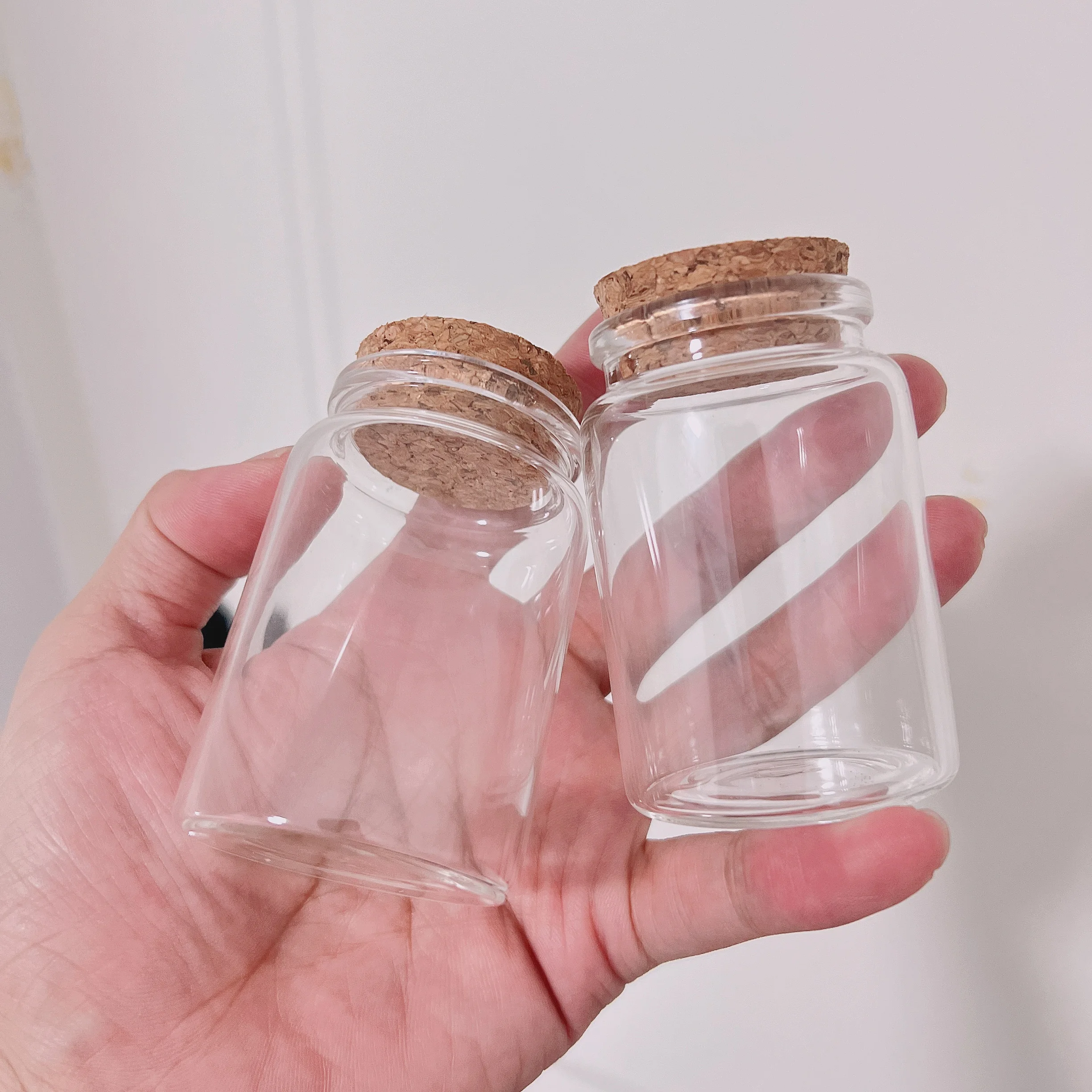 Sealed Cork Glass bottle 33*47*70mm 80ml Message Vials Empty Wish Bottle DIY Drifting Empty Tiny Jars Party Decorations 6/12 PCS