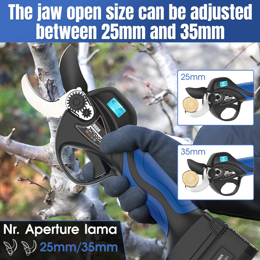 16.8V Cordless Pruner Lithium-ion Pruning Shear Efficient scissors Bonsai Electric Tree Branches garden tools electric SW-8608 4