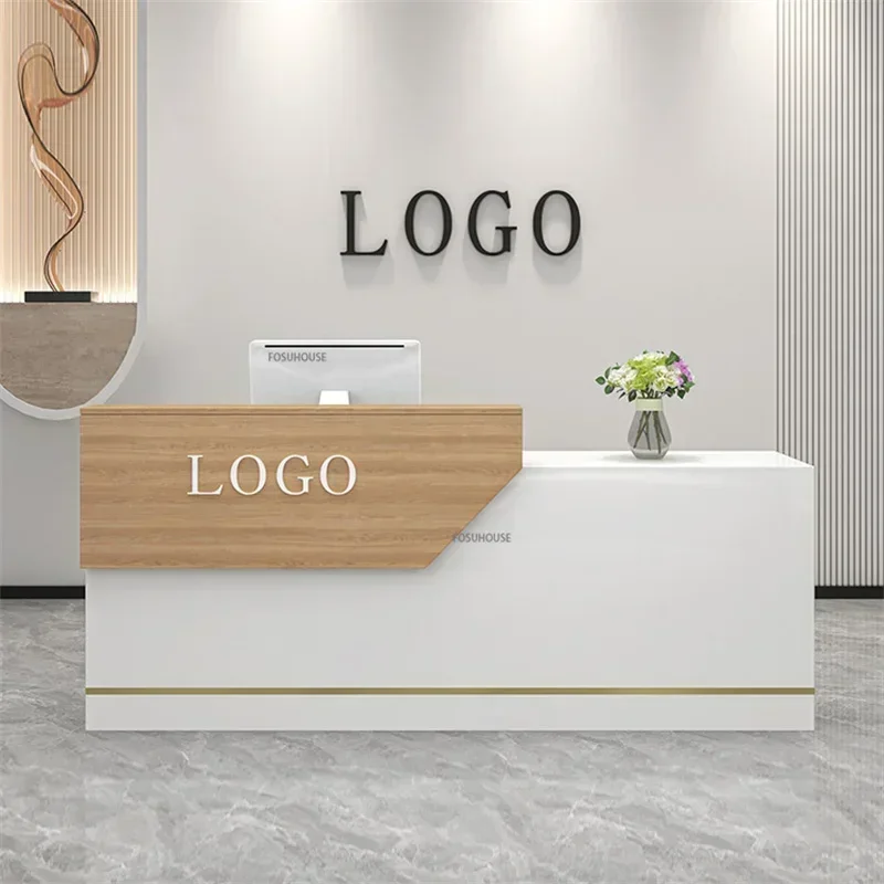 Modern Clothing Store Beauty Salon Barber Shop Checkout Counter Minimalist Company Front Desk Reception Desks Bar Counter Table
