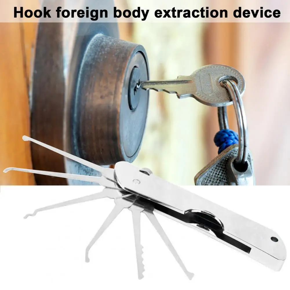 Lock Pick Set Locksmith Extractor Tools Locksmith Tools Lock Pick Tools Lock Repair Tool Lock Picking Set Compact Precision Automotive Pick Hook Set Lightweight Rust-resistant Mini Hooks Remover Kit