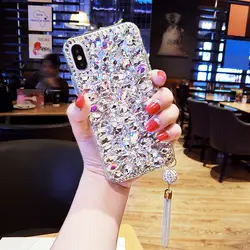 Glitter Rhinestone Protective Phone Case with Shiny Diamond Design - iPhone 12 (Clear)