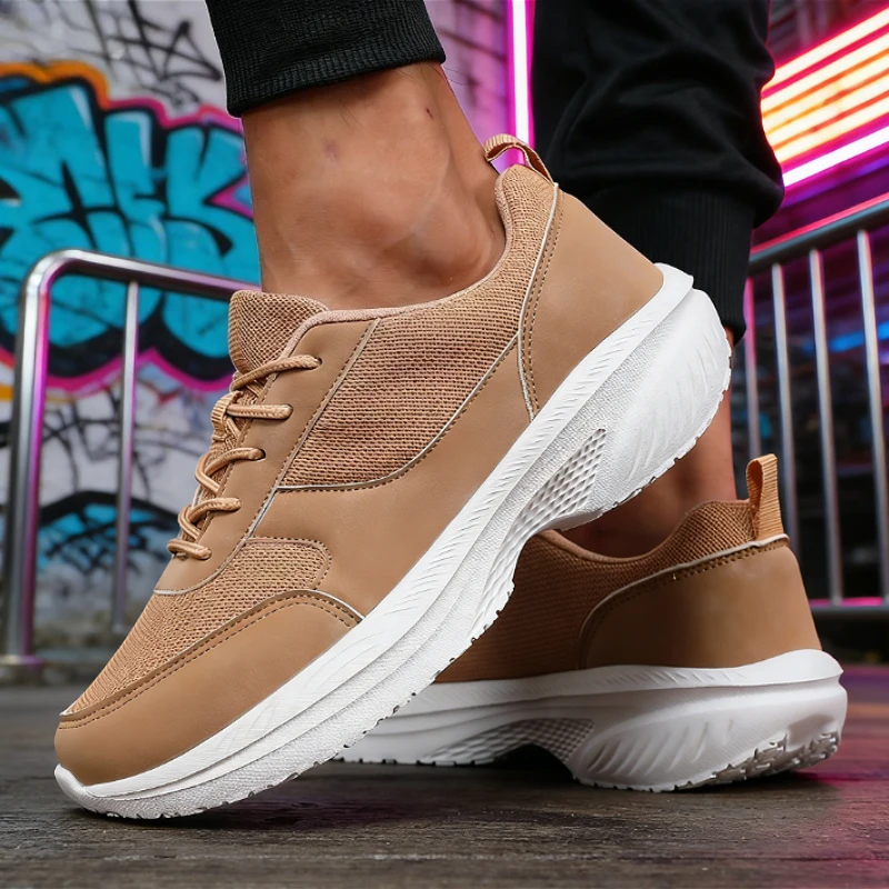 Wide Toe Men's Sneakers Chic Versatile Generic Breathable Causal Shoes Sweat-Absorbent Non-Slip Thick Sole Comfort Walking Shoes