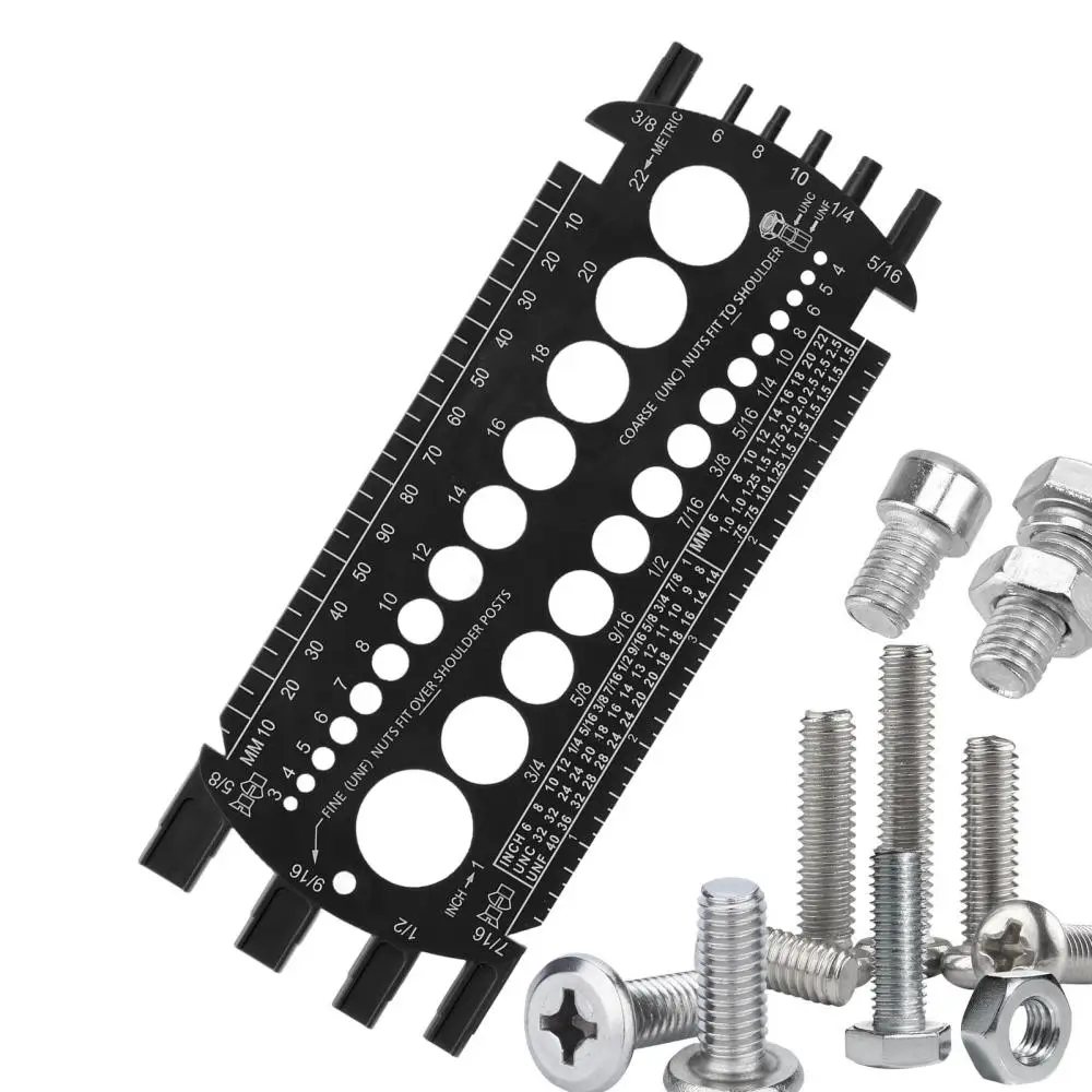 Portable Nut And Drill Bit Thread Checker Screws Measuring Imperials Tool Standard Metric Imperials Female Gaug screw gauge thread gauge