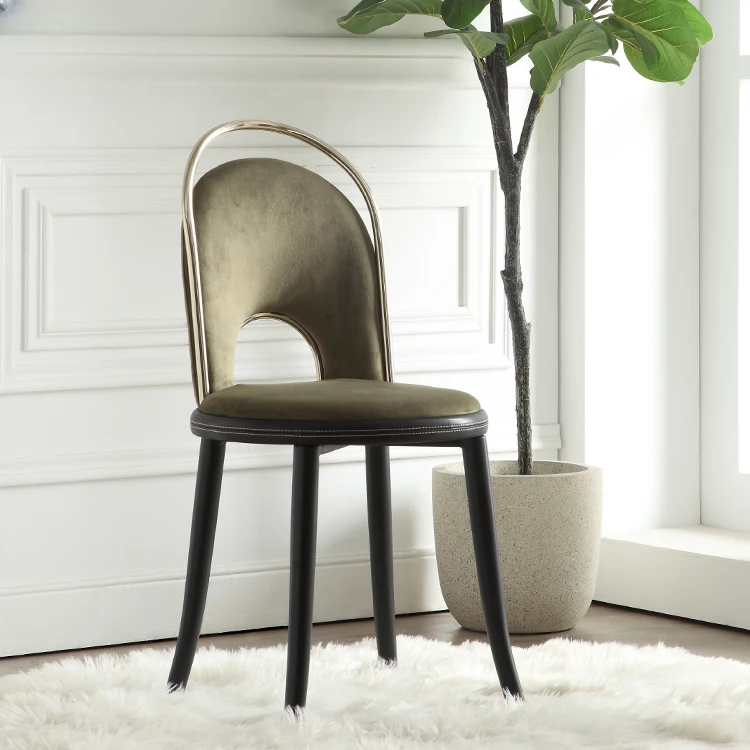 

American Simple Bedroom Flannel Light Luxury Exquisite Comfortable Retro Design Velvet Make-up Chair