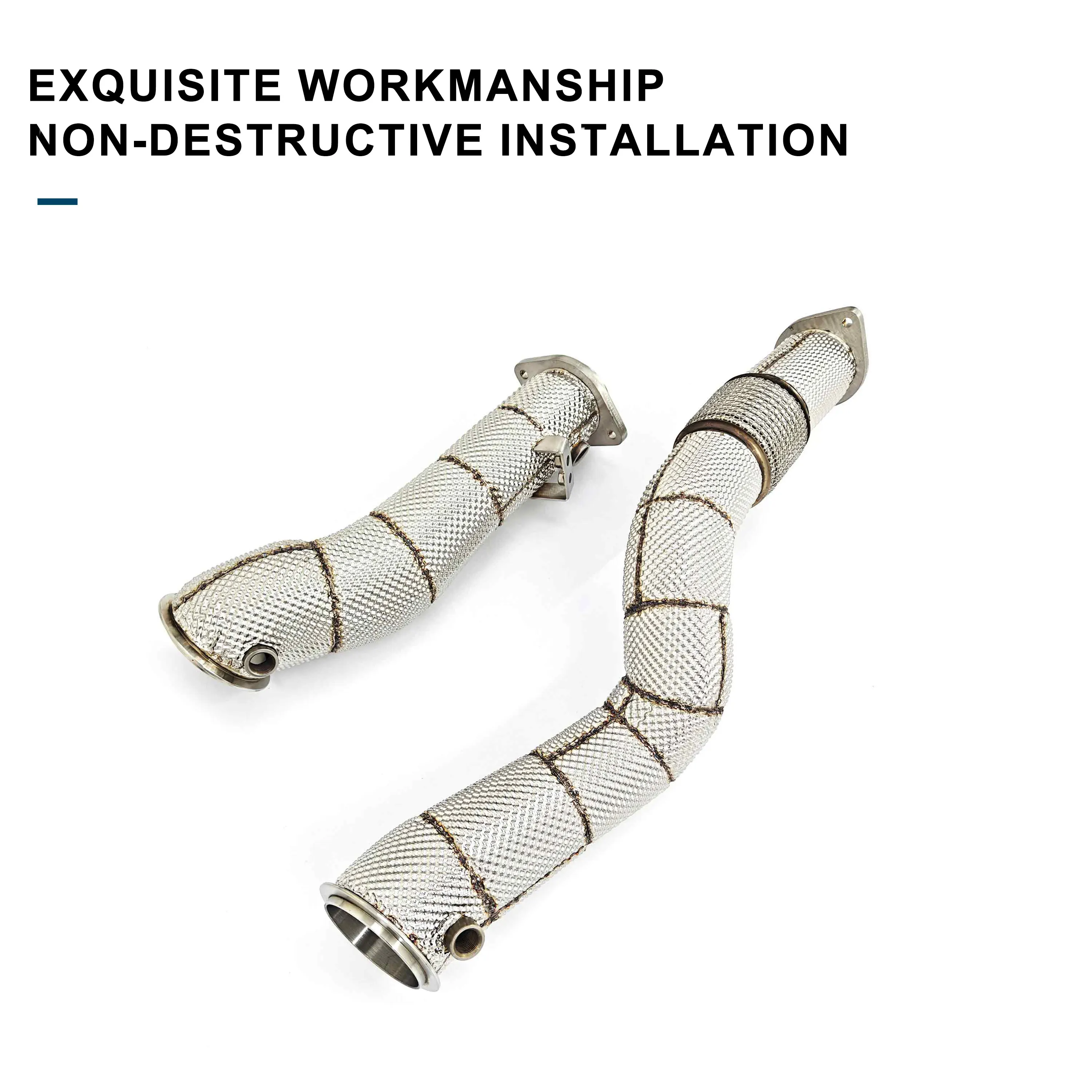 CBNT Exhaust Pipe For G80 M3 G82 M4 G87 M2 S58 3.0T Downpipe High Flow Performance SS304 Exhaust Header with Heat Shield
