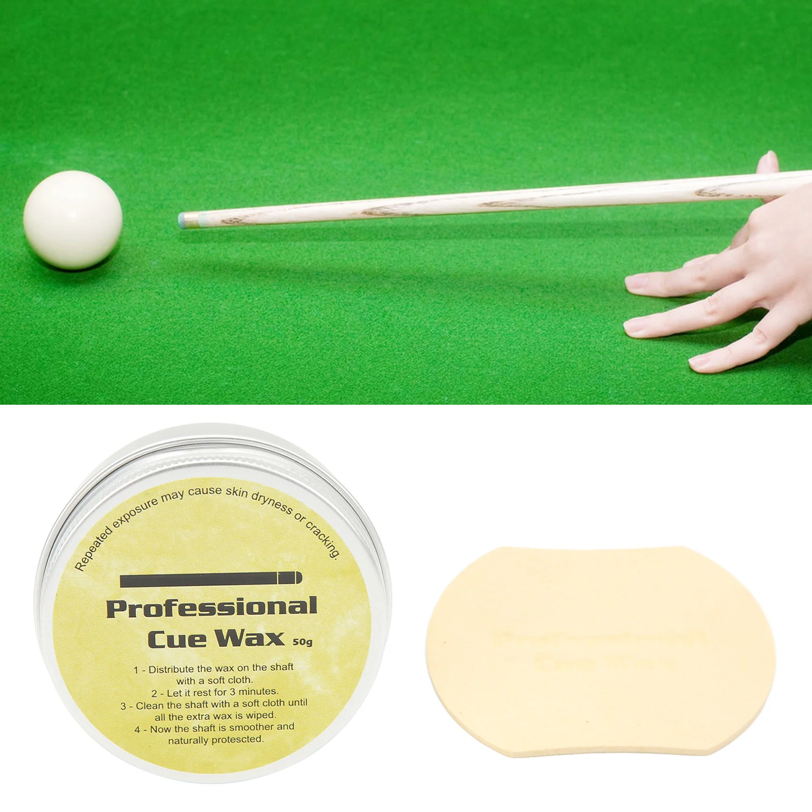 Pool Shaft Wax Stick Silky With Polishing Sheet For Wooden Shafts Pool Shaft Wax