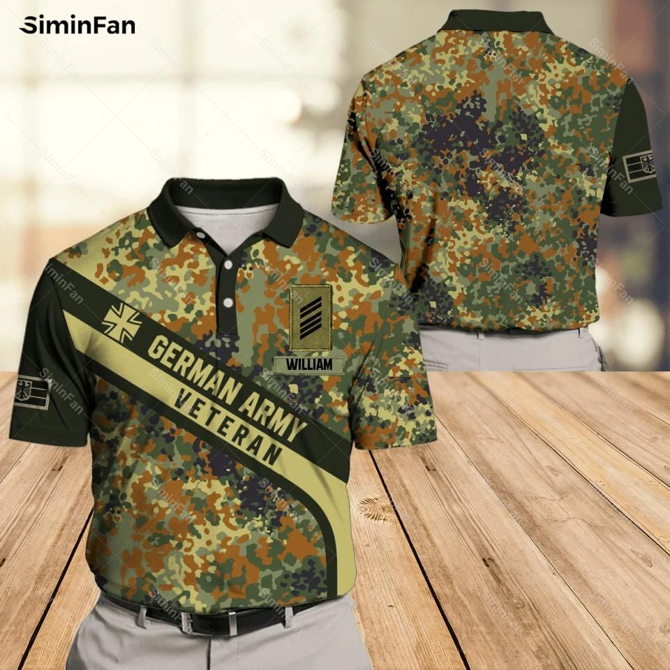 

GERMAN ARMY VETERAN SOLIDER 3D All Over Printed Polo Shirts Men Tshirt Summer Turndown Collar Tee Female Top Unisex Streetwear