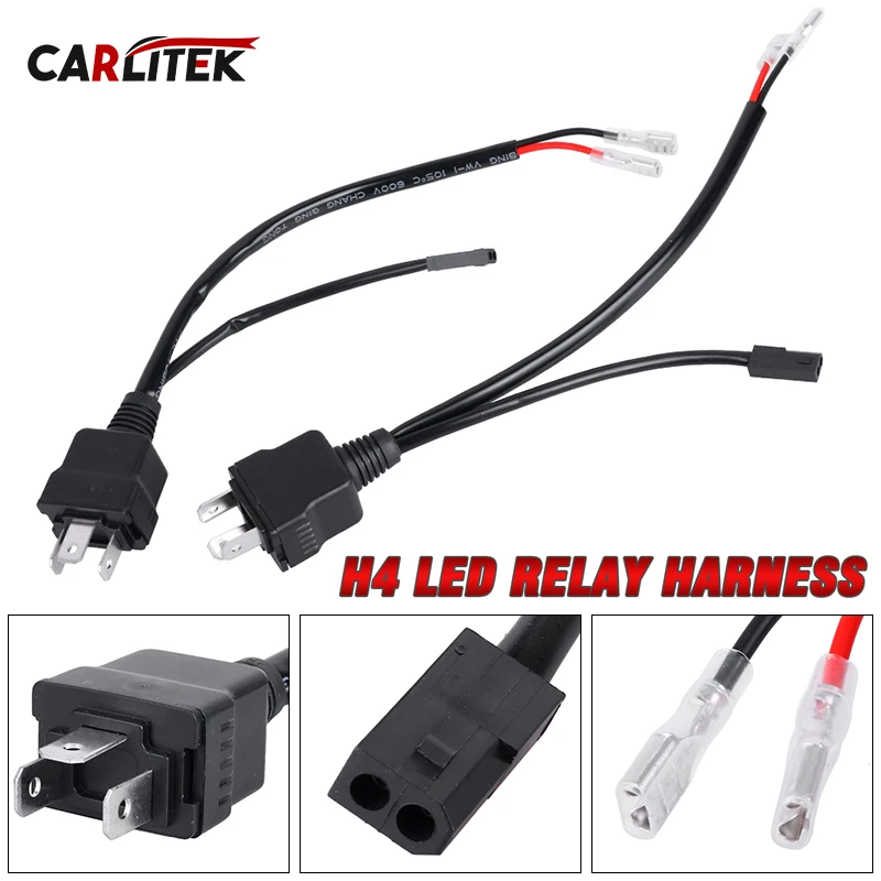 H4 9003 소켓 릴레이 하네스 LED 자동차 램프 Bi LED 프로젝터 렌즈 H..