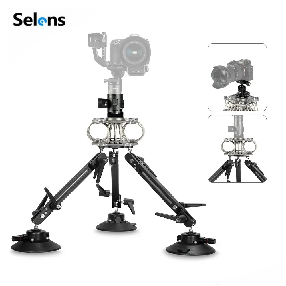 Selens Aluminium Alloy Car Suction Cup Mount Holder 60kg Load Dslr Camera Tripod For Gimbal Stabilizer&RONIN,RONIN M MX Support