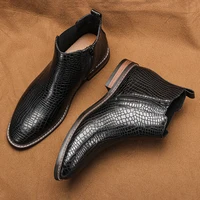 Men Chelsea Boots 2025 New Ankle Boots Leather Zipper style men's boots
