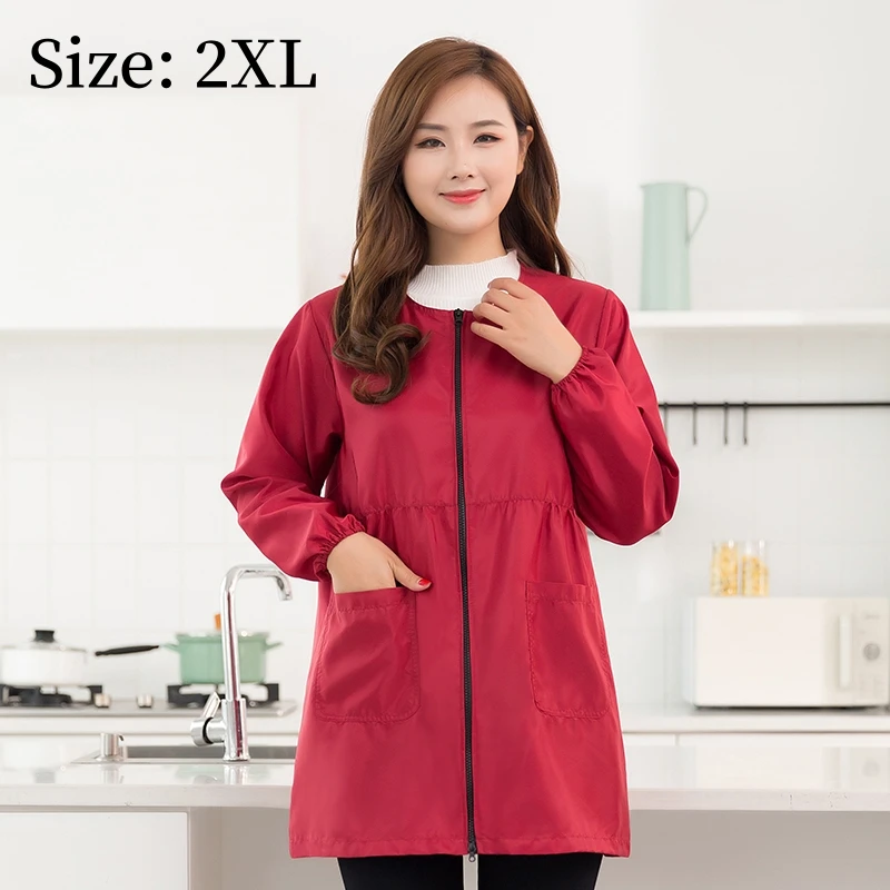 Women's Waterproof Long-Sleeved Grooming and Work Smock Apron