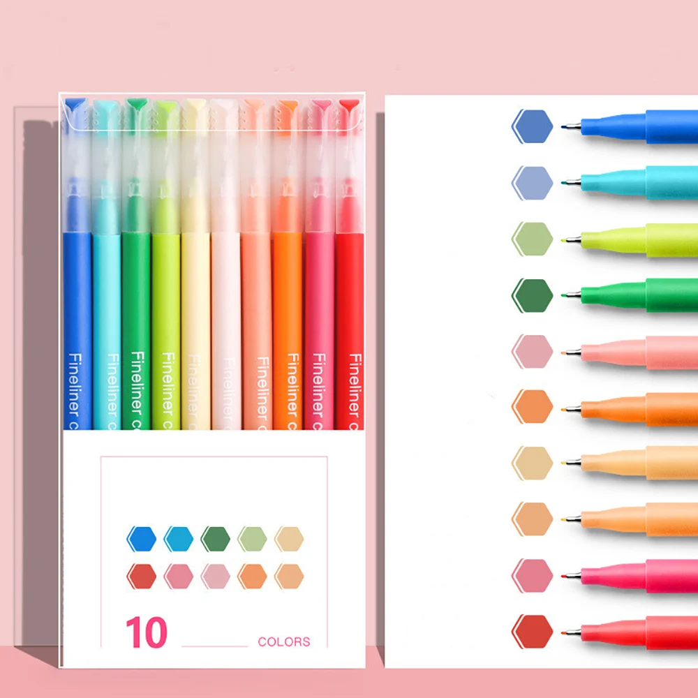 10pcs Colored Gel Pens Set Kawaii 0.5mm Ballpoint Pen For Journal Cute School Supplies Office Stationery