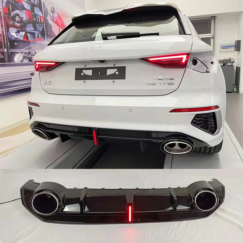 

Красный цвет, блестящий черный Задний бампер для Audi S3 Sline Sport 2021UP
