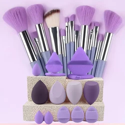 Mini Makeup Brush Set - 10 Piece Professional Beauty Tools Collection (27pcs purple)